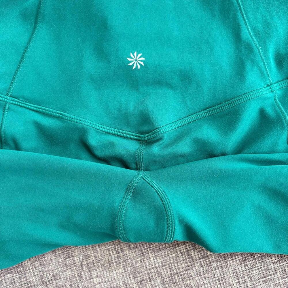 Athleta Salutation Stash 7/8 Leggings - size small teal green - Picture 2 of 3